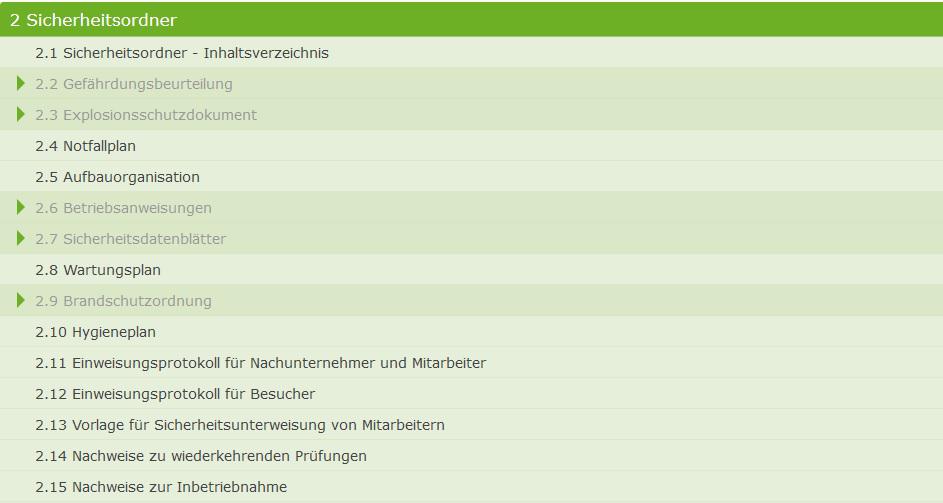 Themen und Dokumente im Konfigurator